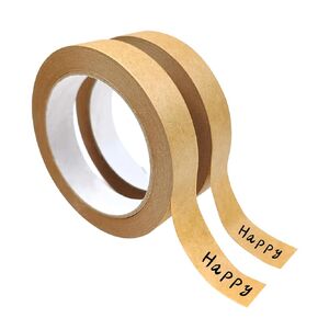 AYWEDIY Brown Packing Tape, Heavy Duty Kraft Paper Packing Tape for Boxes& Carton Sealing Packaging Shipping Moving & Masking,20mm x 30Meters 2 Rolls/Pack