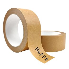 AYWEDIY Brown Packing Tape, Heavy Duty Kraft Paper Packing Tape for Boxes& Carton Sealing Packaging Shipping Moving & Masking,20mm x 30Meters 2 Rolls/Pack