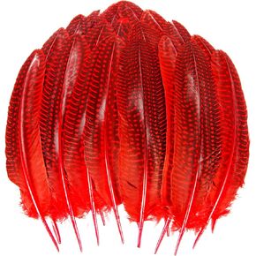 THARAHT 24pcs Mix Colour Natural Spotted Feathers Guinea Fowl Wing Feathers 6-8 inch Bulk for Craft Clothing Jewelry DIY Decoration Guinea Fowl Wing Feathers