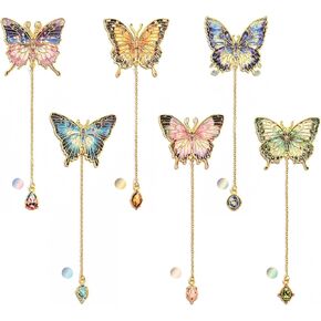 12 Pieces Metal Butterfly Bookmarks with Chain, Golden Hollow Bookmark Monet Van Gogh Oil Painting Theme Book Mark Bookmarks for Book Lovers Women Writers Readers Children Teens