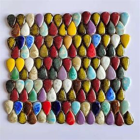 150g Ceramics Mosaic Tiles Random Color Raindrops Shape Mosaic Ceramics Pieces for DIY Crafts Home Decoration(18x28mm)