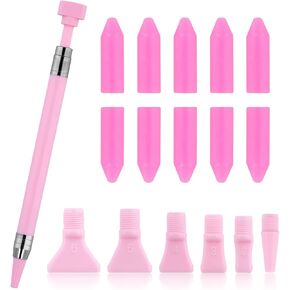 XIHIRCD 17pcs DIY Diamond Artistic Paint Tools, Diamond Art Tools Diamond Artistic Pen Replacement Heads Wax Diamond Artistic Paint Supplies for Quickly Pick Up Beads Gems DIY Art Craft Painting