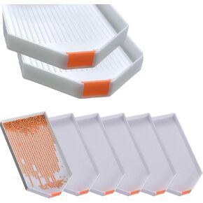 Pack of 6 Large Diamond Painting Sorting Trays – 6 x 3.4 Inch White Plastic Painting Bead Sorting Trays Large Organizer Diamond Painting Accessories and Tools for DIY Crafts Rhinestone Sorting Trays