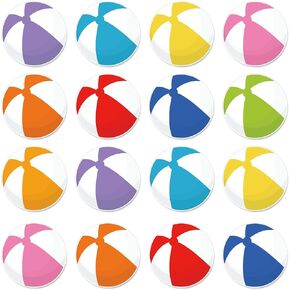 45Pcs Summer Cutouts Colorful Beach Ball Paper Cut-Outs 9 Colors Pool Ball Bulletin Board Decor with 100Pcs Glue Points for DIY Art Craft Wall Home Party
