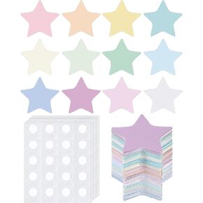 600 Pcs Star Cutouts 2 Inch Assorted Color Paper Bulletin Board Cutouts Star Die Cuts for DIY Home Bulletin Board Decor Theme Party Supplies, Rainbow Color