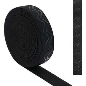 JJUNW 5 Yards 20mm Wide Non-Slip Elastic, Wavy-Shape Silicone Gripper Elastic Band Elastic Gripper Band Tape Wig Making Accessories for Sewing Crafts DIY Garment