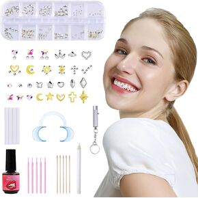 Tooth gems kit, DIY Teeth Gems Kit Supplies with Shiny Crystals for Teeth, Professional Teeth Jewelry Starter kit