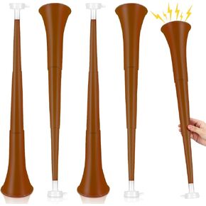 Lenwen 4 Pieces Collapsible Stadium Horn 24 Inch Vuvuzela Plastic Trumpet Horn Blow Horn Noisemakers for Sporting Events Graduation Games School Sports Party Supplies Favors Accessories (Orange)