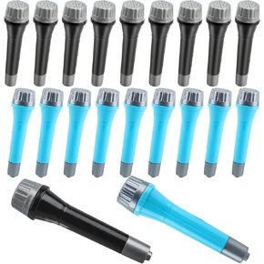 20 Pack Microphone Toy Plastic Stage Fake Mic Costume Prop for Cosplay Stage Play Birthday Karaoke Party Favors (Color Set 1)