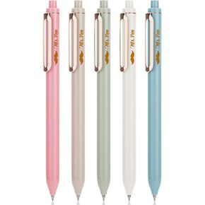 Mr. Pen- Retractable Gel Pens, 5 Pack, Black Ink Gel Pens Fine Point 0.5mm, Pastel Color Barrels with Gold Clips, Fast Dry, Retractable Pens, Gel Ink Pens, Aesthetic Pens for Journaling Fine Tip Pens