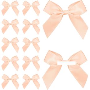 Satin Ribbon Black Bow Decor 2." Self Adhesive Premade Bows for Gift Wrapping Black Mini Bow for Treat Bags Party Favors Wedding Decorations - 50 Counts