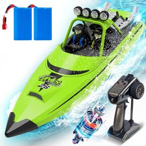 RC Boat with LED Lights Remote Control Boat for Lakes Pools Salt Water,Toy Boat for Kids & Adults 20+MPH, 40+ Min Running Time 2.4GHz Full Proportional Fast Speed Boat Pool Toy for Boys