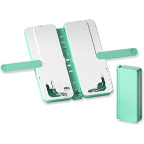 Book Stand for Reading, Hands Free, Foldable and Portable Desktop Book Holders, Display, Adjustable Page Clips for Textbook, Tablet, Mobile Phone, Recipe, Cookbook(Pink)