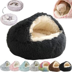 Lapcatz Nest Bed, Dogegis Dog Bed, Dogegis Covered Cat Bed, Cozynook Plush Pet Round Bed, Cat Beds for Indoor Cats Cave & Calming Dog Beds, Anti-Slip Washable Fluffy Dog Bed (Medium-20in,Pink)