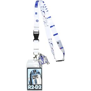 Star Wars R2-D2 Robot Droid Lanyard ID Badge Holder with 2.5" Rubber Charm