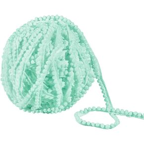 NBEADS 50 Yards Mini Pom Poms Trims, 3/8 inch Ball Fringe Trim Sewing Ribbon Crafts Pompoms Tassel Lace for Sewing Pillow Clothing DIY Crafts Party Home Decoration, Pink