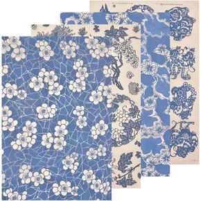 Angoily 4 Sheets Ceramic Decals Pottery Ceramics Clay Transfer Paper Glaze Underglaze Flower Paper Porcelain Decal Paper Underglaze Transfers for Pottery Overglaze Enamel Decal