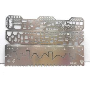 Hobby Model Craft Gundam Model Tool Kit Stainless Steel Carving Auxiliary Ruler Drill Hole Detail Maker Scribe line Stencil 4Pcs