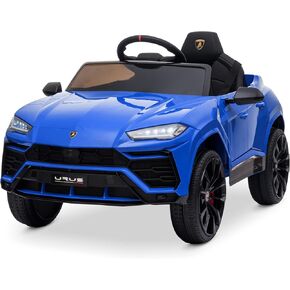 Kidzone Ride On Car 12V Lamborghini Urus Kids لعبة مركبة كهربائية مع جهاز تحكم عن بعد للوالدين، قرن، راديو، منفذ، AUX، تعليق زنبركي، باب مفتوح، ضوء LED - وردي