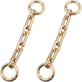 ZZHXSM 2PCS Alloy Square Three Compartments Lanyard Extension Buckle Bag Shoulder Strap Chain Extender Gold Length 4.52 inches for Clutch Bag Mini Bag Handbag Crossbody Bag Decoration