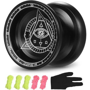 Lixada Professional Yoyo Ball Yoyo Ball Yoyo التنافسية من الألومنيوم هدية مع 5 سلاسل يويو بديلة وقفاز رائع للمبتدئين وللخدع المتقدمة في سلسلة Yo-Yo Looping Play Color اختياري