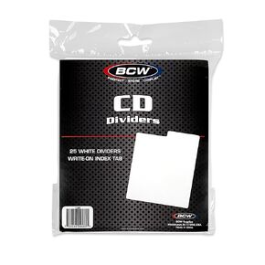 BCW Compact Disc Dividers - High-Density Polyethylene Plastic with Write-On Index Tabs - Ideal for Organizing and Sorting CD Collections - Archival Quality, Durable, Precision Cut (Pack of 25)