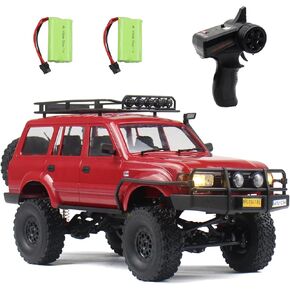 RC الزاحف 1/16 مقياس RC روك الزاحف، WPL C54 جميع التضاريس RC سيارة RTR 4x4 على الطرق الوعرة شاحنات التحكم عن بعد مع التحكم النسبي، وأضواء LED وبطاريتين للأطفال والكبار