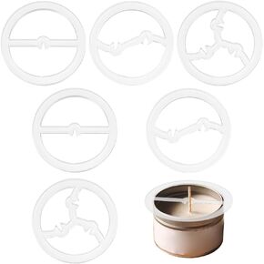 BENECREAT 6Pcs 3 Styles Candle Wick Centering Tool Set, Acrylic Candle Wick Holder, Unique Shapes Acrylic Wick Stabilizer Holder Kit for Making Candles, Craft DIY