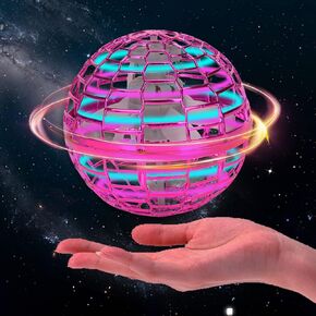 Floating Ball Kids Outdoor Toy 360 Rotating Magic UFO Flashing LED Globe Remote Control Flying Orb Ball Colorful Light Fly Spinners Fly Globe Game for Kids Age 3 and Up (Blue)