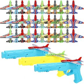 ONEST 39 Pieces Airplane Launcher Toys Indoor Outdoor Flying Toys Plane Party Favors Birthday Gifts for Toddlers