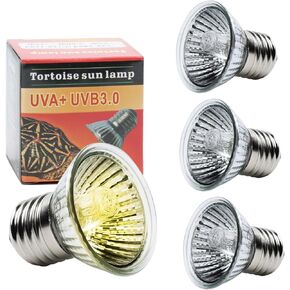 4 حزمة 50W UVA UVB لمبات الحرارة الزواحف، لمبات مصباح الحرارة للزواحف والبرمائيات، لمبة الضوء الفرح للسلحفاة، التنين الملتحي، التدفئة سحلية