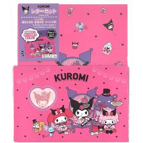 Sanrio Kuromi Window Open Letter Set 8 Writing Paper + 4 Envelopes + 4 Stickers Made in Japan D21D