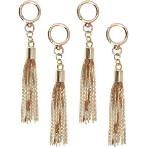 Coshar 4pcs Spring Coil Tassels Metal Keychain Tassels Chain Tassel Charm for Bags, Handbag and Jewelry Making