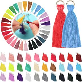 Mini Tassel Multi-Color Tiny Handmade Craft Tassels Soft Keychain Tassel Charms with Loop for Jewelry Making Bag Charms Pendant Earring Decorations DIY Crafts, 30 Colors (150)