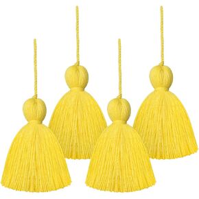 3.93 INCH Big Size Handmake Tassels for Crafts Tassels for Pillow Decor, Blanket Decoration Tassels, with Hanging Rope for Tassel Garland (10cm/3.93 inch) (Navy Blue-4 Pack, 10 CM)