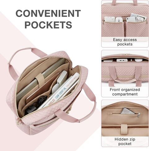 BAGSMART 17.3/15.6 Inch Laptop Bag, Briefcase for Women Computer Messenger Bag Office Travel Business, Black in Saudi Arabia