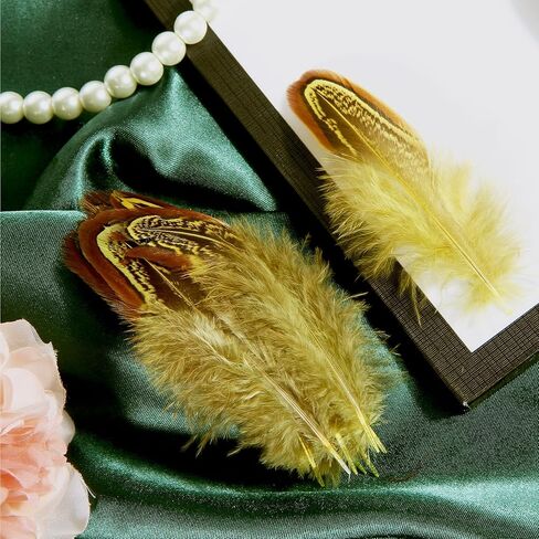 ثاراهت 24 قطعة من الريش المرقط الطبيعي بألوان مختلفة ريش جناح الطيور الغينية مقاس 6-8 بوصات للملابس الحرفية والمجوهرات DIY ديكور ريش جناح الطيور الغينية in Kuwait