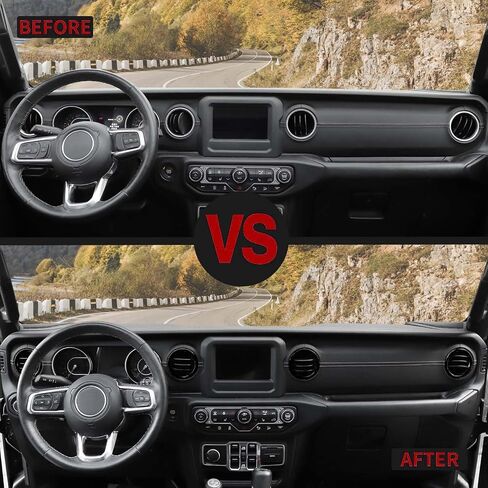 Voodola for Jeep JL Dash تكييف الهواء تنفيس منفذ الحافة شبكة التهوية زخرفة تقليم ل 2018-2023+ Jeep Wrangler JL JLU Gladiator JT Trunk الملحقات الداخلية، سبائك الألومنيوم الأحمر in Saudi Arabia