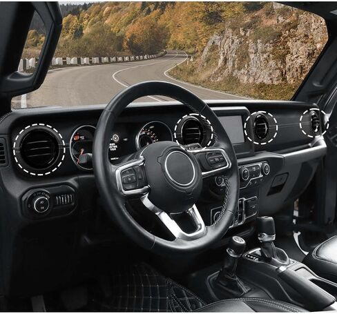Voodola for Jeep JL Dash تكييف الهواء تنفيس منفذ الحافة شبكة التهوية زخرفة تقليم ل 2018-2023+ Jeep Wrangler JL JLU Gladiator JT Trunk الملحقات الداخلية، سبائك الألومنيوم الأحمر in Saudi Arabia