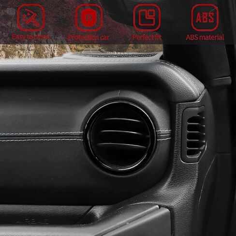 Voodola for Jeep JL Dash تكييف الهواء تنفيس منفذ الحافة شبكة التهوية زخرفة تقليم ل 2018-2023+ Jeep Wrangler JL JLU Gladiator JT Trunk الملحقات الداخلية، سبائك الألومنيوم الأحمر in Saudi Arabia