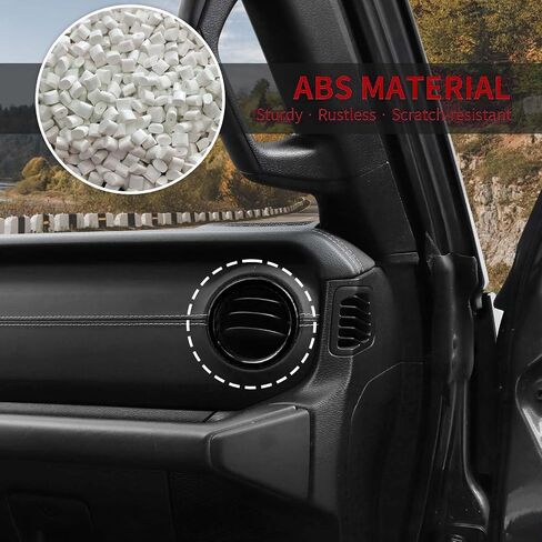 Voodola for Jeep JL Dash تكييف الهواء تنفيس منفذ الحافة شبكة التهوية زخرفة تقليم ل 2018-2023+ Jeep Wrangler JL JLU Gladiator JT Trunk الملحقات الداخلية، سبائك الألومنيوم الأحمر in Saudi Arabia