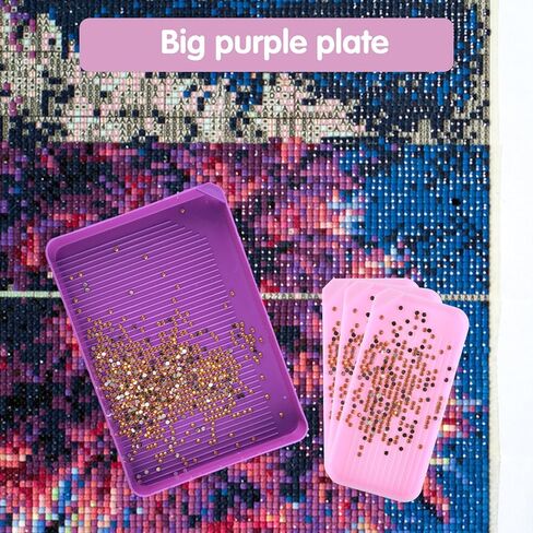 7Pcs Diamond Art Trays Plastic Diamond Paintings Trays Rhinestone Tray Large Diamond Paintings Tray for Diamond Art Accessories and Tools(3 Size) in Saudi Arabia