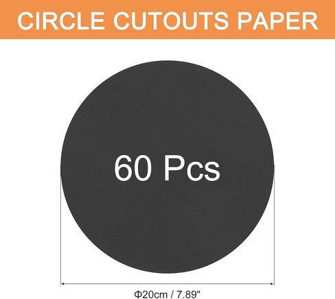 MECCANIXITY 60 PCS Black Circle Cutouts Paper, 6 Inch Round Cutouts 200gsm/75lb Circle Cardstock for DIY Crafts Classroom Bulletin Board Decoration in Kuwait