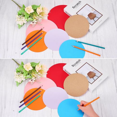 MECCANIXITY 60 PCS Black Circle Cutouts Paper, 6 Inch Round Cutouts 200gsm/75lb Circle Cardstock for DIY Crafts Classroom Bulletin Board Decoration in Kuwait