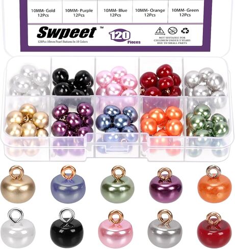 Swpeet 20 Yard Pink Braid Trim with Elastic Button Loop with 50Pcs Pearl Buttons Kit, Elastic Button Loop Stretch Band, Braid Trim Embellishment Elastic Cord with Buttonhole for Costume Crafts in Saudi Arabia
