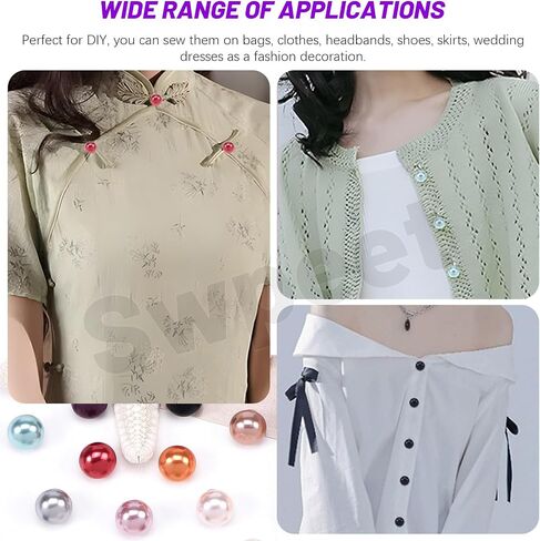 Swpeet 20 Yard Pink Braid Trim with Elastic Button Loop with 50Pcs Pearl Buttons Kit, Elastic Button Loop Stretch Band, Braid Trim Embellishment Elastic Cord with Buttonhole for Costume Crafts in Saudi Arabia