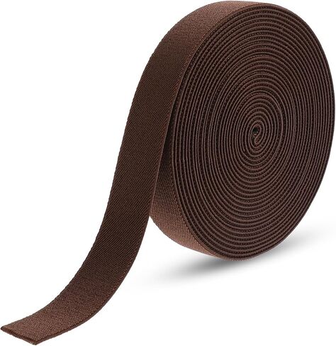 5 Yards Elastic Band for Sewing 1 Inch Wide Double Side Twill Woven Elastic Band High Elasticity Elastic (Brown) in Saudi Arabia