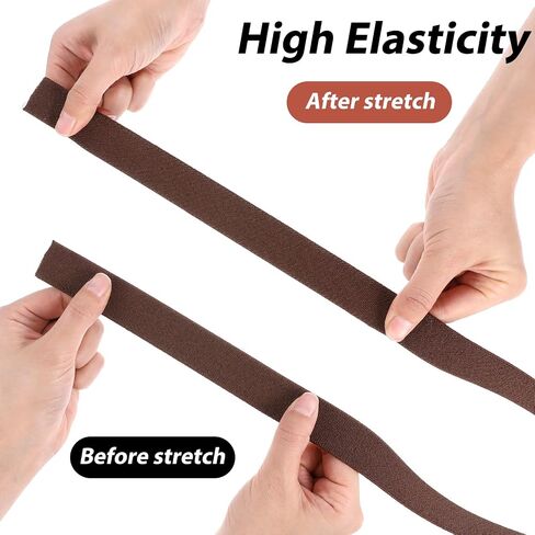 5 Yards Elastic Band for Sewing 1 Inch Wide Double Side Twill Woven Elastic Band High Elasticity Elastic (Brown) in Saudi Arabia