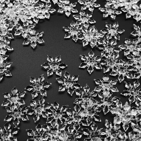 PMLAND Winter Acrylic Clear Snowflake Ornaments and Table Scatter Decoration - 290+ Pieces for Christmas Holiday Party Festival Events Home Decor in Kuwait