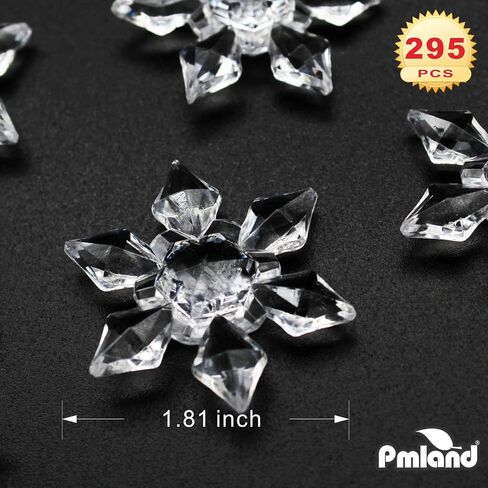 PMLAND Winter Acrylic Clear Snowflake Ornaments and Table Scatter Decoration - 290+ Pieces for Christmas Holiday Party Festival Events Home Decor in Kuwait